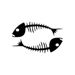 Pisces Skeleton vinyl decal sticker