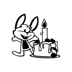 Rabbit Birthday Cake vinyl decal sticker