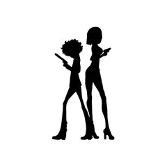 Robber Couple Gun Fight vinyl decal sticker