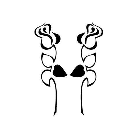 Rose Double Mirror vinyl decal sticker