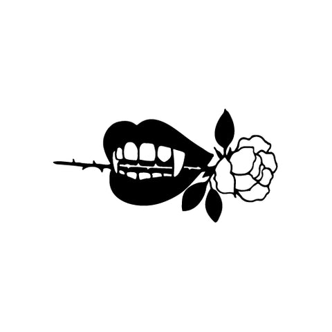 Rose Vampire Bite vinyl decal sticker