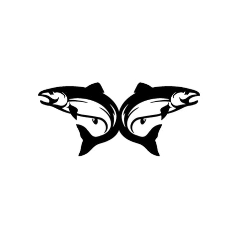 Salmon Fish Jump Mirror vinyl decal sticker