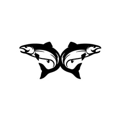 Salmon Fish Jump Mirror vinyl decal sticker