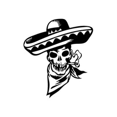 Skull Cowboy Smoke vinyl decal sticker