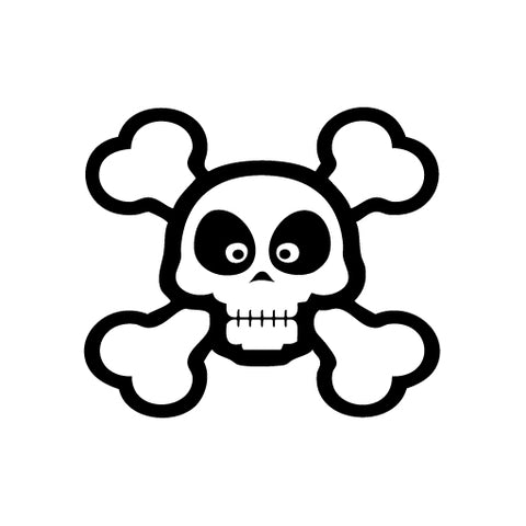 Skull Crossbone Look vinyl decal sticker