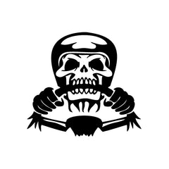 Skull Drive Toward Finish vinyl decal sticker