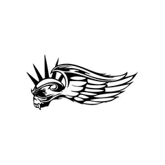 Skull Feather Wing vinyl decal sticker