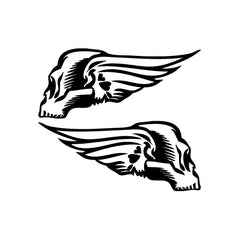 Skull Wings Mirror vinyl decal sticker