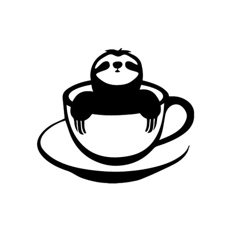 Sloth Cup Of Peace vinyl decal sticker