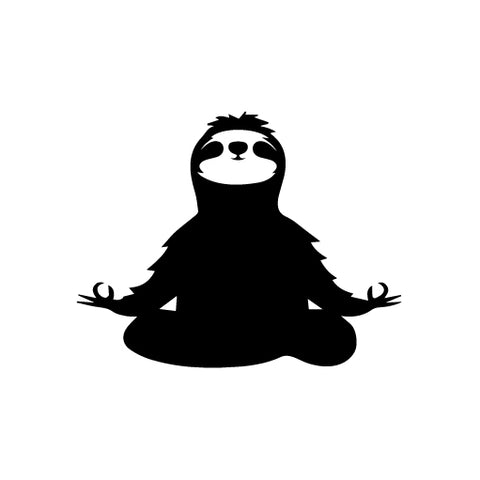 Sloth Namaste Yoga Pose vinyl decal sticker
