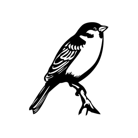 Sparrow On Branch vinyl decal sticker
