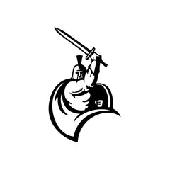 Warrior Mascot vinyl decal sticker