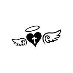 Wings Angel Love Cross vinyl decal sticker